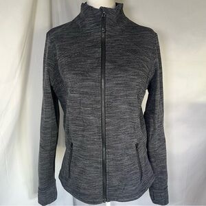 Lululemon Women's Forme (Cuffins) Zip-Up Jacket Gray/Black 10‎ Workout Gym Run